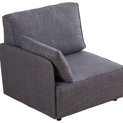 MODULE WITH BACKREST AND SIDE ARM 93 X 93 CM MODULAR SOFA MOU GRAY FABRIC. OK1478