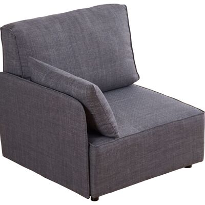 MODULE WITH BACKREST AND SIDE ARM 93 X 93 CM MODULAR SOFA MOU GRAY FABRIC. OK1478