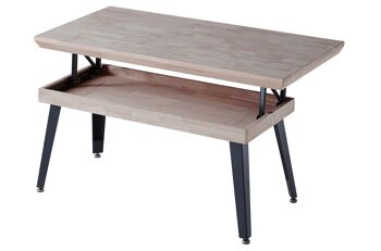 TABLE BASSE ÉLEVABLE BERG 120 x 60 CM CHÊNE MIEL / NOIR. OK1486 2