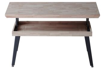 TABLE BASSE ÉLEVABLE BERG 120 x 60 CM CHÊNE MIEL / NOIR. OK1486 4