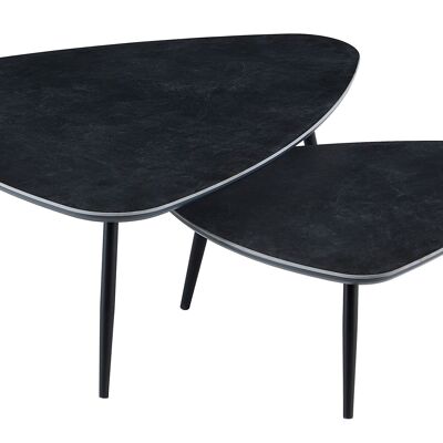 TABLE BASSE NID EN CÉRAMIQUE VULCANO NOIR / NOIR. OK1488