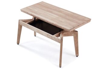 TABLE BASSE ÉLEVABLE EN BOIS DE GENOVA 120 x 60 CM MIEL. OK1512 3