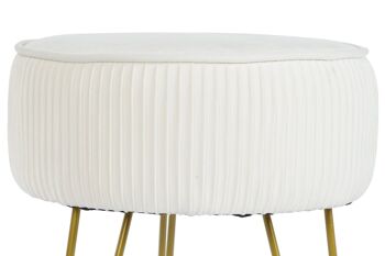 REPOSE PIED METAL POLYESTER 34,5X34,5X48 BLANC MB205771 4