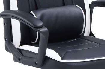 FAUTEUIL PIVOTANT NEO ADVANCE RÉGLABLE EN HAUTEUR NOIR / BLANC COMME CUIR. OK1522 4