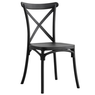 BLACK CROSSBACK POLYPROPYLENE CHAIR. OK1529