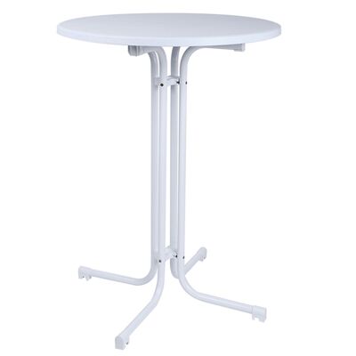 FOLDING HIGH TABLE FOR COCKTAIL EVENTS D - 80 CM WHITE + WHITE COVER. OK1539