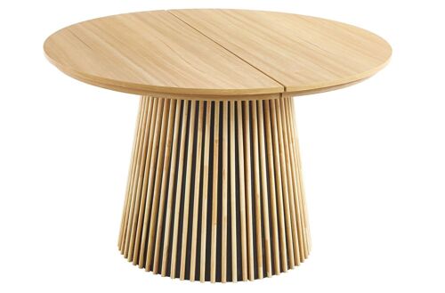 MESA COMEDOR REDONDA EXTENSIBLE KEANU 120 - 160 - 200 x 120 CM OAK. OK1557