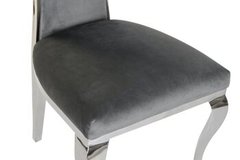 CHAISE ACIER POLYESTER 48X51X110 VELOURS GRIS MB202981 2