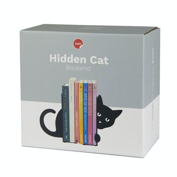 Serre-livre /Bookends /Bookend / Buchstütze,Hidden Cat,noir,métal 3