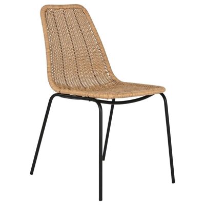 SYNTHETIC RATTAN STEEL CHAIR 49X61X83.5 BROWN MB211144