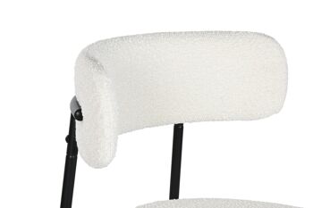 CHAISE MÉTAL POLYESTER 53X48X79 BOUCLE BLANCHE MB212044 5