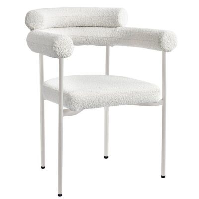 CHAISE MÉTAL POLYESTER 64,5X57X79,5 BOUCLE BLANCHE MB212042