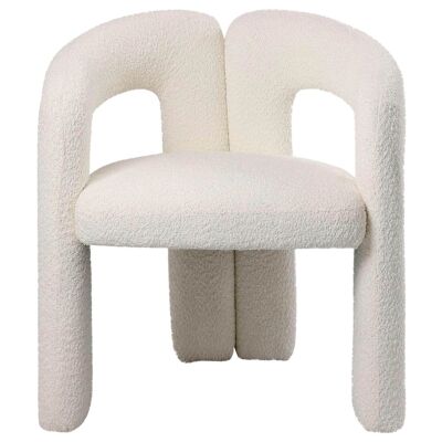 CHAISE MÉTAL POLYESTER 67X67X77 BOUCLE BLANCHE MB212037