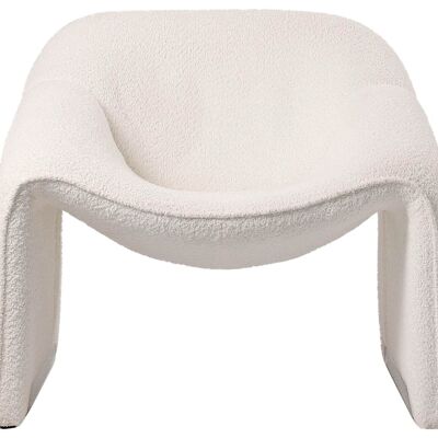 CHAISE MÉTAL POLYESTER 84X64X74 BOUCLE BLANCHE MB212036