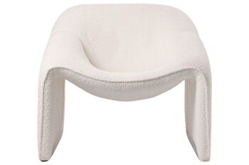 CHAISE MÉTAL POLYESTER 84X64X74 BOUCLE BLANCHE MB212036