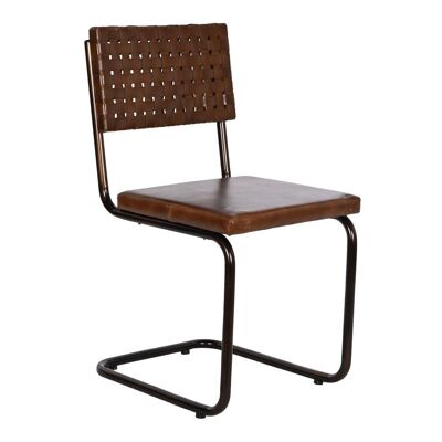 IRON LEATHER CHAIR 44X53X88 BROWN MB208641
