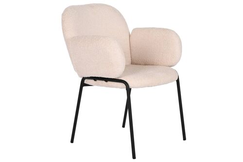 Silla Poliester Metal 60X62X84 Boucle Crema MB210772