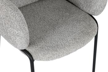 CHAISE MÉTAL POLYESTER 60X62X84 BOUCLE GRIS MB210774 2