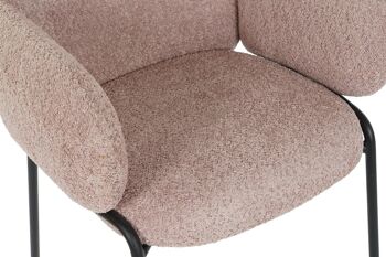 CHAISE MÉTAL POLYESTER 60X62X88 BOUCLE ROSE MB210773 3