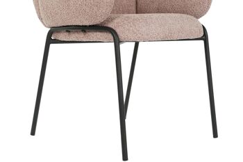 CHAISE MÉTAL POLYESTER 60X62X88 BOUCLE ROSE MB210773 5