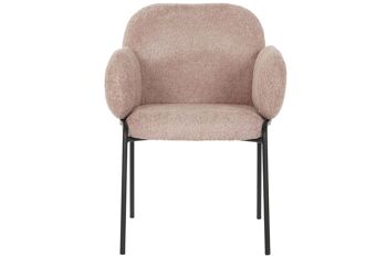 CHAISE MÉTAL POLYESTER 60X62X88 BOUCLE ROSE MB210773 8