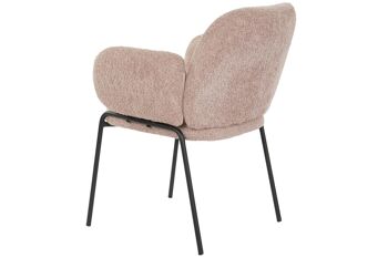 CHAISE MÉTAL POLYESTER 60X62X88 BOUCLE ROSE MB210773 9