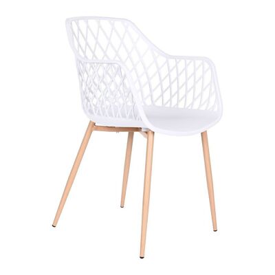 CHAISE EN MÉTAL PP 54X58X85 BLANCHE MB208089