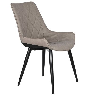 CHAISE MÉTAL PU 54X59X85 GRIS MB208347