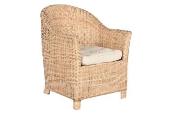 CHAISE RATAN 67X64X85 AVEC COUSSIN NATUREL MB210498 1