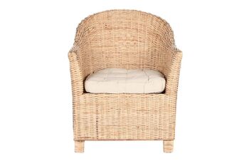 CHAISE RATAN 67X64X85 AVEC COUSSIN NATUREL MB210498 6