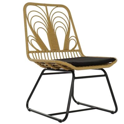 METAL SYNTHETIC RATTAN CHAIR 58X65X89 WITH REMOVABLE COVER MB178991
