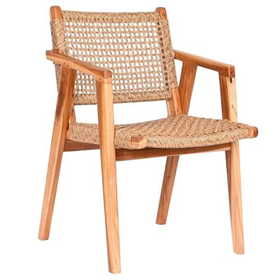 TEAK CHAIR SYNTHETIC RATTAN 55X60X85 NATURAL MB208003