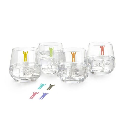 Marque-verres-Glass marker-Marca copas-Glasmarker, Sticky Men,x8