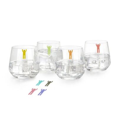 Marque-verres-Glass marker-Marca copas-Glasmarker, Sticky Men,x8