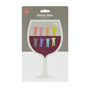 Marque-verres-Glass marker-Marca glasses-Glasmarker, Sticky Men,x8 3