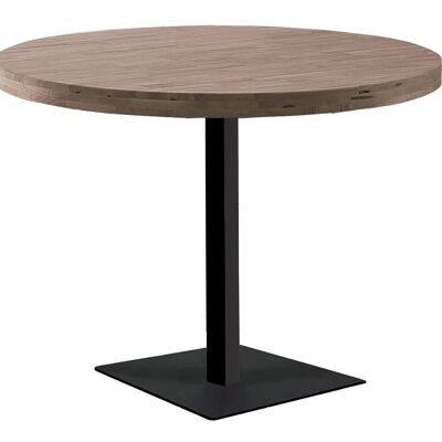 TAVOLO ROTONDO MOSS D-110 CM ROVERE AMERICANO/NERO. OK1569