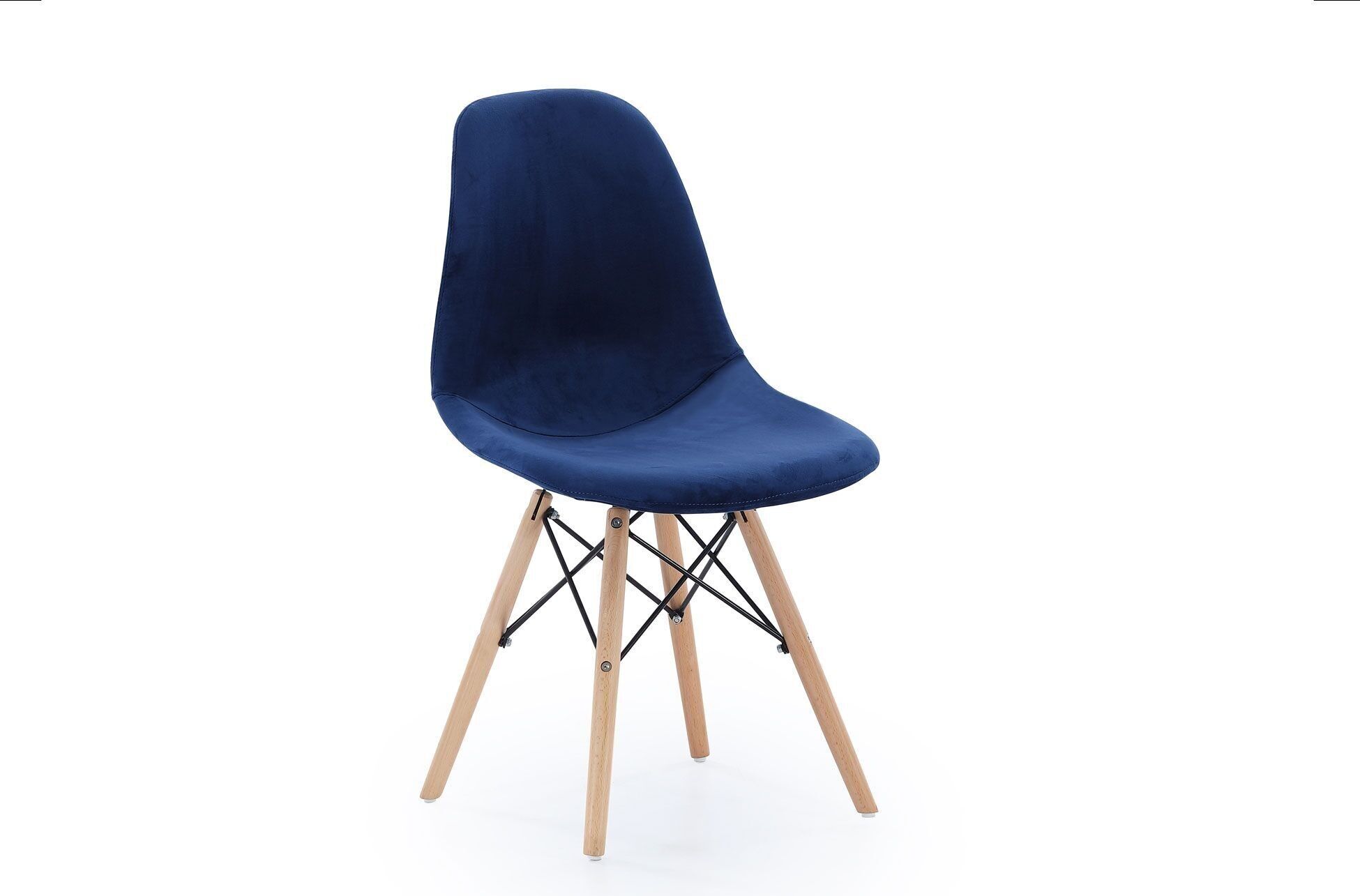 SEDIA DA PRANZO IMBOTTITA BLU VELLUTO CHARLES. OK1571