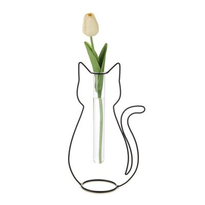 Vase-Vase-Blumenvase, Katzensilhouette