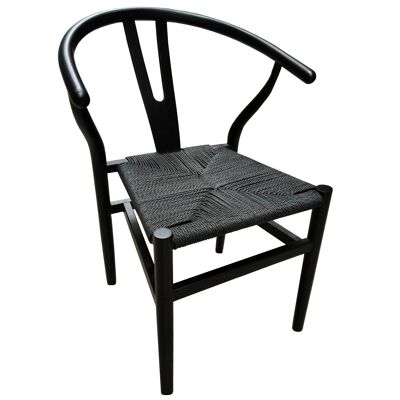 KYOTO BLACK WOOD DINING CHAIR / ROPE OK1576