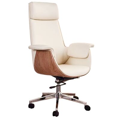 OMEGA HIGH SWIVEL ARMCHAIR / SIMIL CREAM LEATHER OK1580