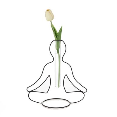 Vase-Vase-Blumenvase, Yoga-Silhouette