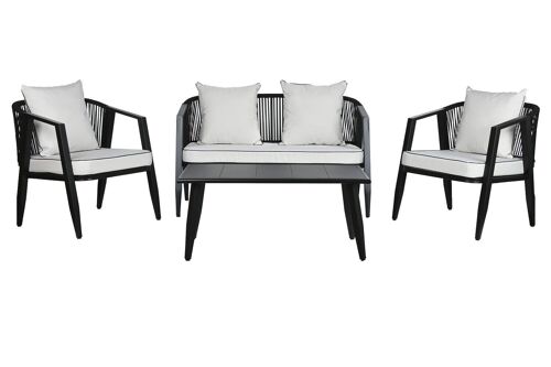Sofa Set 4 Acero Poliester 123X66X72 Con Cojines MB211157