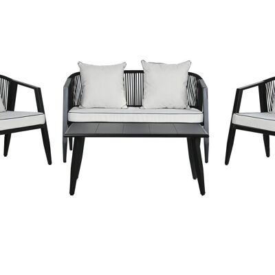 Sofa Set 4 Acero Poliester 123X66X72 Con Cojines MB211157