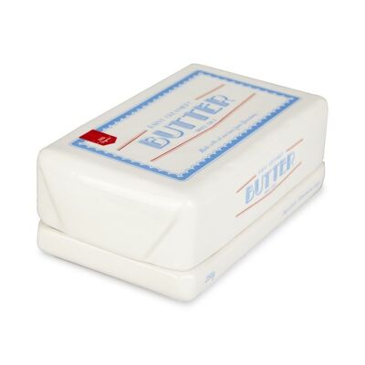 Butter Dish, Butter Block, white, with lid.