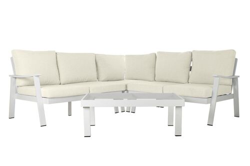 Sofa Set 4 Aluminio Poliester 212X212X86 Blanco MB192578