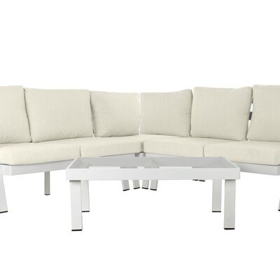 Sofa Set 4 Aluminio Poliester 212X212X86 Blanco MB192578