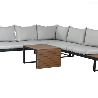 SOFA-SET 4 ALUMINIUM POLYESTER 227X159X64 GRAU MB211133