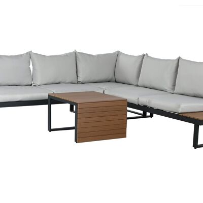 Sofa Set 4 Aluminio Poliester 228X228X64 Gris MB211133