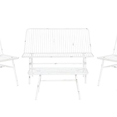 Sofa Set 4 Metal 115X53X83 Desgastado Blanco MB211609