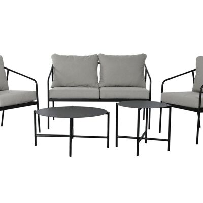 Sofa Set 5 Steel Polyester 121X70X75 Black MB211139